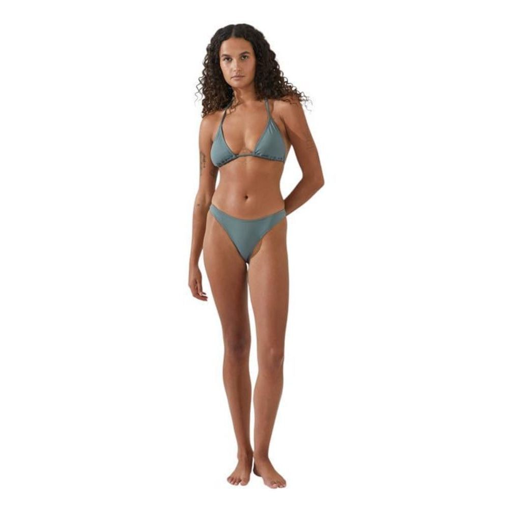COTTON ON Women's Solid Slider Triangle Bikini Top Dusty Khaki Large